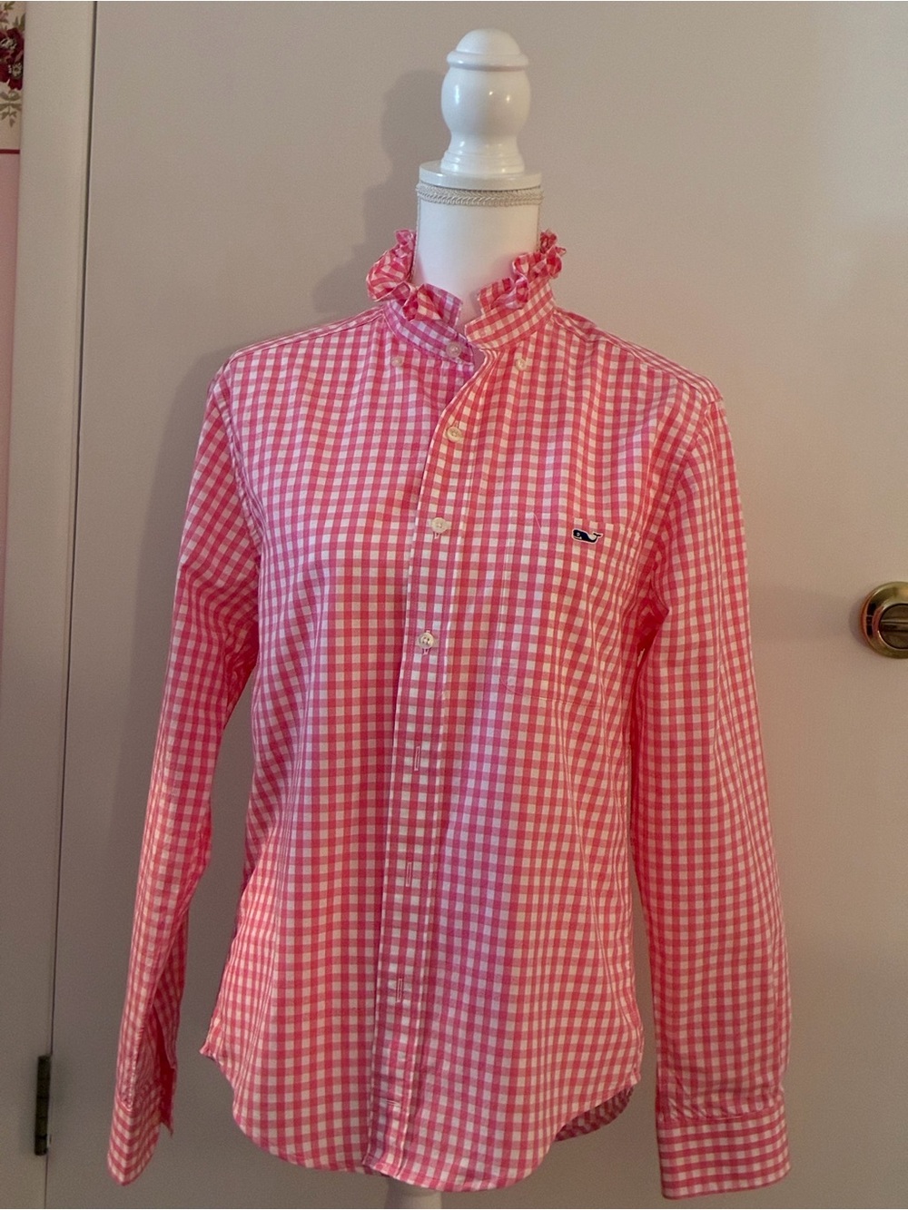 Vinyard Vines up cycled ruffled color shirt